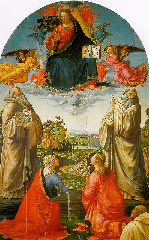Domenico Ghirlandaio Christ in Heaven with Four Saints and a Donor oil painting picture